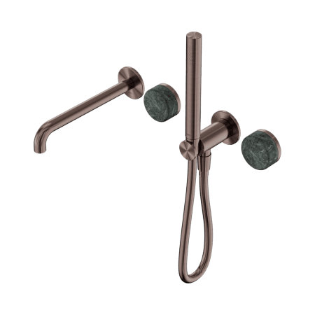 SERENITY SHOWER SYSTEM WITH SPOUT WITH VERDE ALPI HANDLE AND SLIM SHOWER BRUSHED BRONZE (24E008BZ)