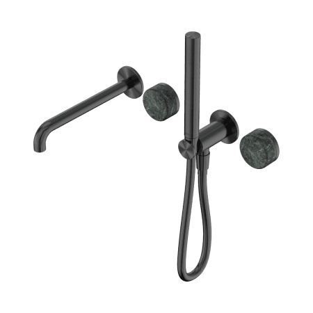SERENITY SHOWER SYSTEM WITH SPOUT WITH VERDE ALPI HANDLE AND SLIM SHOWER GUN METAL (24E008GM)