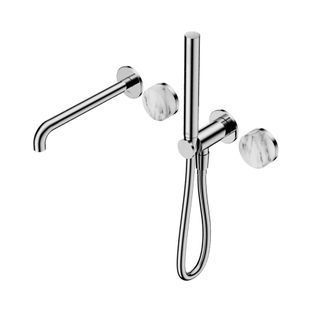 SERENITY SHOWER SYSTEM WITH SPOUT WITH ARABESCATO CORCHIA HANDLE AND SLIM SHOWER CHROME (24E010CH)