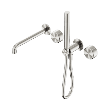 SERENITY SHOWER SYSTEM WITH SPOUT WITH METAL HANDLE AND SLIM SHOWER BRUSHED NICKEL (24E012BN)
