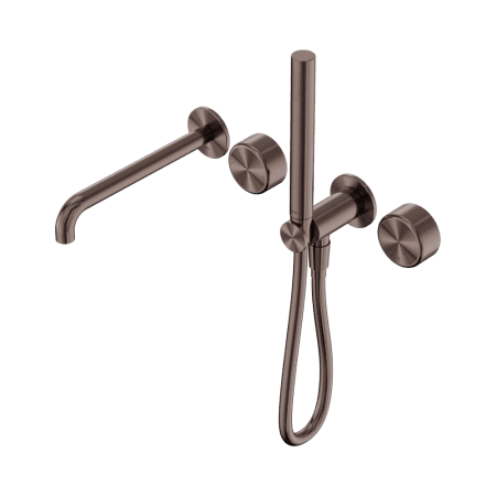 SERENITY SHOWER SYSTEM WITH SPOUT WITH METAL HANDLE AND SLIM SHOWER BRUSHED BRONZE (24E012BZ)