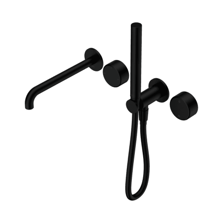 SERENITY SHOWER SYSTEM WITH SPOUT WITH METAL HANDLE AND SLIM SHOWER MATTE BLACK (24E012MB)