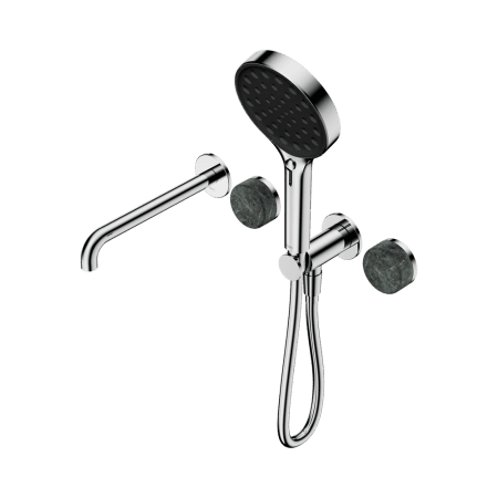 SERENITY SHOWER SYSTEM WITH SPOUT WITH VERDE ALPI HANDLE AND SERENITY HAND SHOWER CHROME (24E014CH)