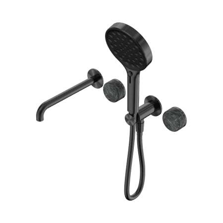 SERENITY SHOWER SYSTEM WITH SPOUT WITH VERDE ALPI HANDLE AND SERENITY HAND SHOWER GUN METAL (24E014GM)
