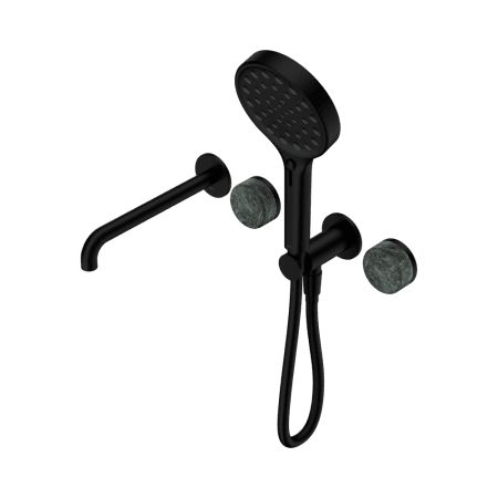 SERENITY SHOWER SYSTEM WITH SPOUT WITH VERDE ALPI HANDLE AND SERENITY HAND SHOWER MATTE BLACK (24E014MB)