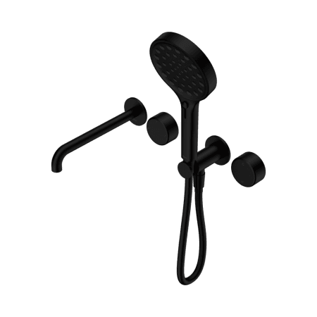 SERENITY SHOWER SYSTEM WITH SPOUT WITH METAL HANDLE AND SERENITY HAND SHOWER MATTE BLACK (24E018MB)