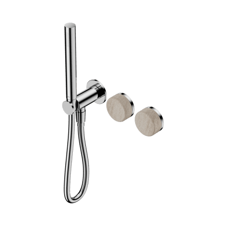 SERENITY SHOWER SYSTEM WITH ROME TRAVERTINE HANDLE AND SLIM SHOWER CHROME (24E021CH)