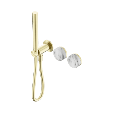 SERENITY SHOWER SYSTEM WITH ARABESCATO CORCHIA HANDLE AND SLIM SHOWER BRUSHED GOLD (24E022BG)