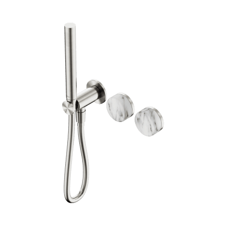 SERENITY SHOWER SYSTEM WITH ARABESCATO CORCHIA HANDLE AND SLIM SHOWER BRUSHED NICKEL (24E022BN)