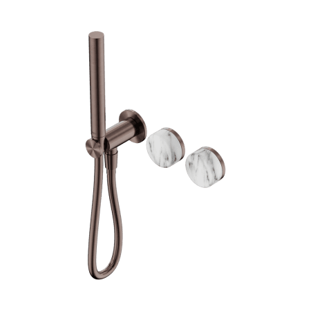SERENITY SHOWER SYSTEM WITH ARABESCATO CORCHIA HANDLE AND SLIM SHOWER BRUSHED BRONZE (24E022BZ)