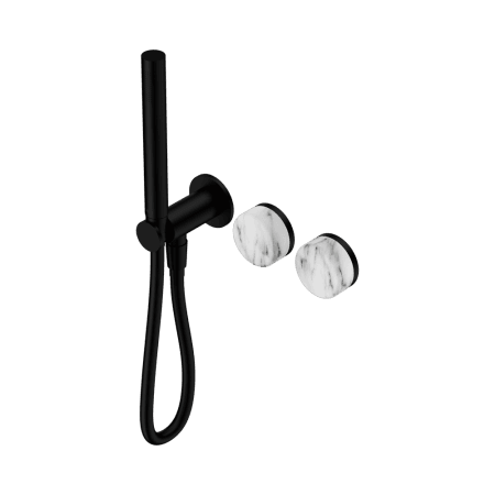 SERENITY SHOWER SYSTEM WITH ARABESCATO CORCHIA HANDLE AND SLIM SHOWER MATTE BLACK (24E022MB)