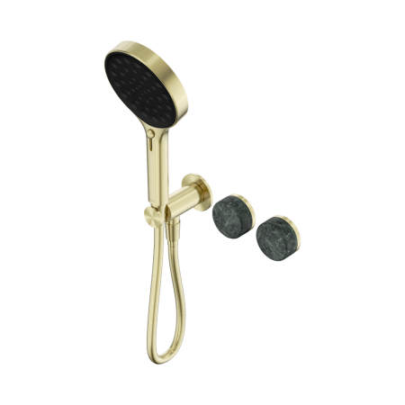 SERENITY SHOWER SYSTEM WITH VERDE ALPI HANDLE AND SERENITY HAND SHOWER BRUSHED GOLD (24E026BG)