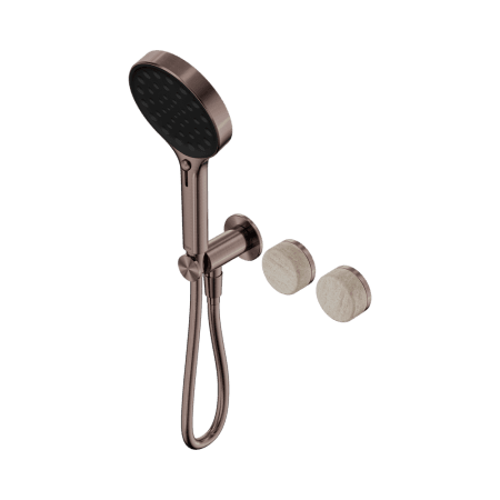 SERENITY SHOWER SYSTEM WITH ROME TRAVERTINE HANDLE AND SERENITY HAND SHOWER BRUSHED BRONZE (24E027BZ)