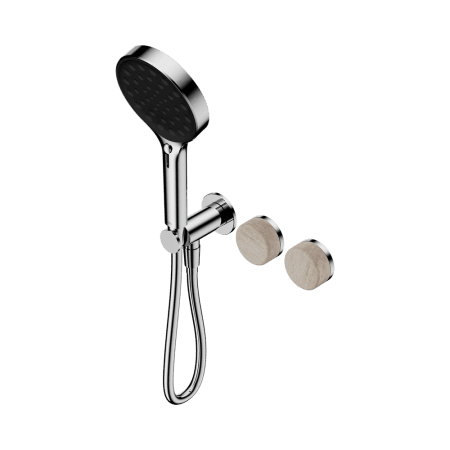 SERENITY SHOWER SYSTEM WITH ROME TRAVERTINE HANDLE AND SERENITY HAND SHOWER CHROME (24E027CH)