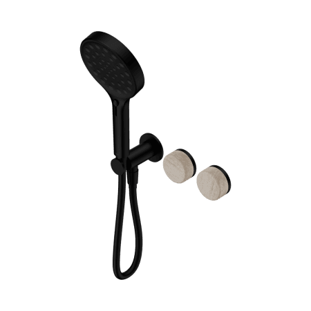 SERENITY SHOWER SYSTEM WITH ROME TRAVERTINE HANDLE AND SERENITY HAND SHOWER MATTE BLACK (24E027MB)