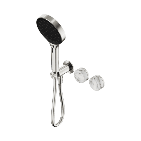SERENITY SHOWER SYSTEM WITH ARABESCATO CORCHIA HANDLE AND SERENITY HAND SHOWER BRUSHED NICKEL (24E028BN)