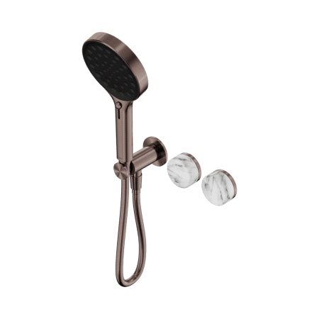 SERENITY SHOWER SYSTEM WITH ARABESCATO CORCHIA HANDLE AND SERENITY HAND SHOWER BRUSHED BRONZE (24E028BZ)