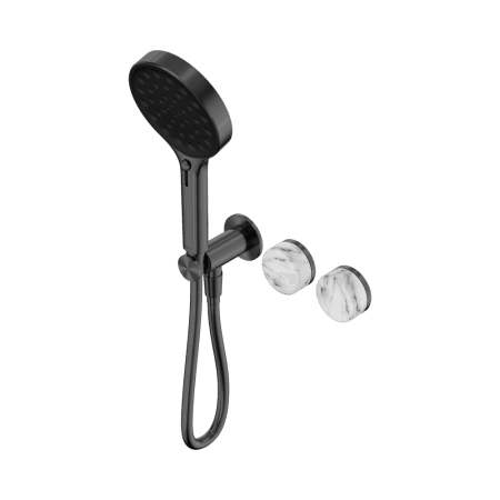 SERENITY SHOWER SYSTEM WITH ARABESCATO CORCHIA HANDLE AND SERENITY HAND SHOWER GUN METAL (24E028GM)