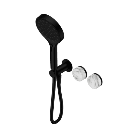 SERENITY SHOWER SYSTEM WITH ARABESCATO CORCHIA HANDLE AND SERENITY HAND SHOWER MATTE BLACK (24E028MB)