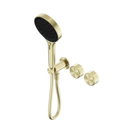 SERENITY SHOWER SYSTEM WITH METAL HANDLE AND SERENITY HAND SHOWER BRUSHED GOLD (24E030BG)