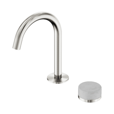 SERENITY BASIN MIXER ARC SPOUT WITH CARRARA HANDLE BRUSHED NICKEL (24E031BN)