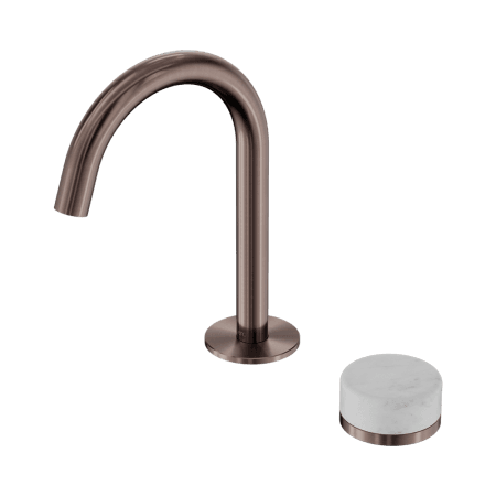 SERENITY BASIN MIXER ARC SPOUT WITH CARRARA HANDLE BRUSHED BRONZE (24E031BZ)