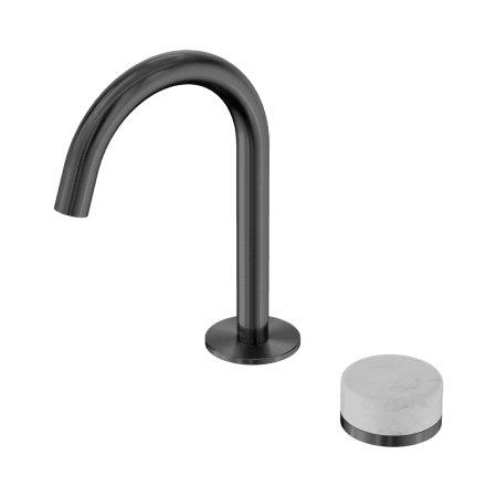 SERENITY BASIN MIXER ARC SPOUT WITH CARRARA HANDLE GUN METAL (24E031GM)