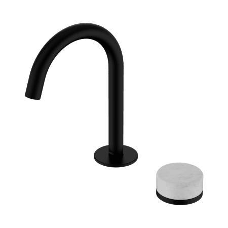 SERENITY BASIN MIXER ARC SPOUT WITH CARRARA HANDLE MATTE BLACK (24E031MB)
