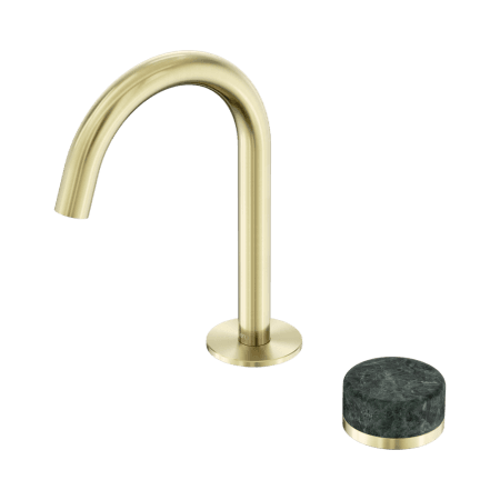 SERENITY BASIN MIXER ARC SPOUT WITH VERDE ALPI HANDLE BRUSHED GOLD (24E032BG)