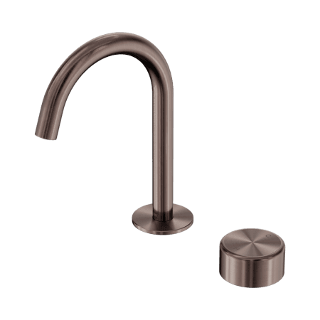 SERENITY BASIN MIXER ARC SPOUT WITH METAL HANDLE BRUSHED BRONZE (24E036BZ)