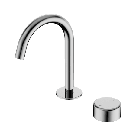 SERENITY BASIN MIXER ARC SPOUT WITH METAL HANDLE CHROME (24E036CH)