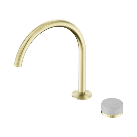 SERENITY BATH/KITCHEN MIXER ARC SPOUT WITH CARRARA HANDLE BRUSHED GOLD (24E037BG)