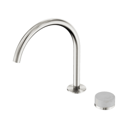 SERENITY BATH/KITCHEN MIXER ARC SPOUT WITH CARRARA HANDLE BRUSHED NICKEL (24E037BN)