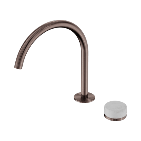 SERENITY BATH/KITCHEN MIXER ARC SPOUT WITH CARRARA HANDLE BRUSHED BRONZE (24E037BZ)