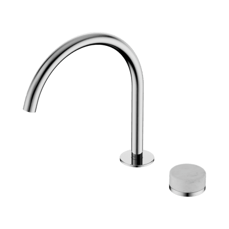 SERENITY BATH/KITCHEN MIXER ARC SPOUT WITH CARRARA HANDLE CHROME (24E037CH)