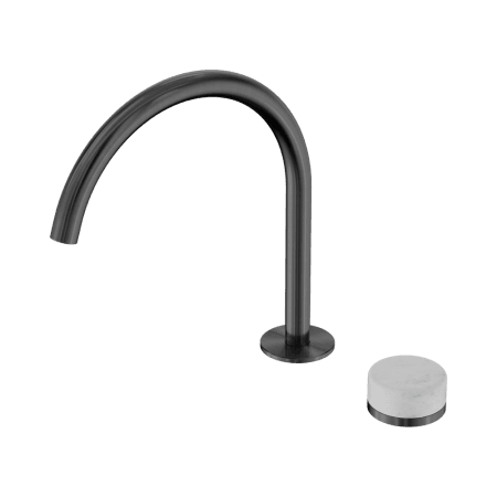 SERENITY BATH/KITCHEN MIXER ARC SPOUT WITH CARRARA HANDLE GUN METAL (24E037GM)