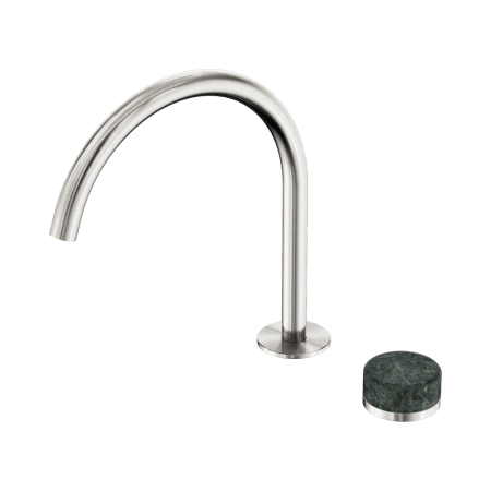 SERENITY BATH/KITCHEN MIXER ARC SPOUT WITH VERDE ALPI HANDLE BRUSHED NICKEL (24E038BN)