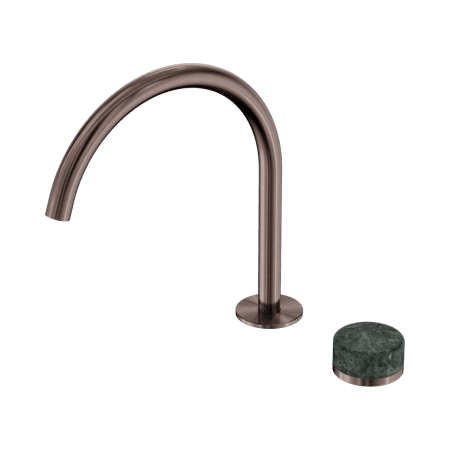 SERENITY BATH/KITCHEN MIXER ARC SPOUT WITH VERDE ALPI HANDLE BRUSHED BRONZE (24E038BZ)