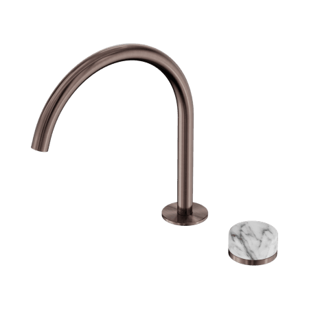 SERENITY BATH/KITCHEN MIXER ARC SPOUT WITH ARABESCATO CORCHIA HANDLE BRUSHED BRONZE (24E040BZ)