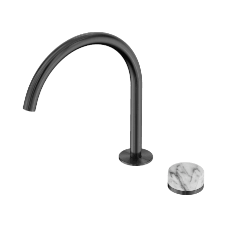 SERENITY BATH/KITCHEN MIXER ARC SPOUT WITH ARABESCATO CORCHIA HANDLE GUN METAL (24E040GM)