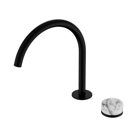 SERENITY BATH/KITCHEN MIXER ARC SPOUT WITH ARABESCATO CORCHIA HANDLE MATTE BLACK (24E040MB)