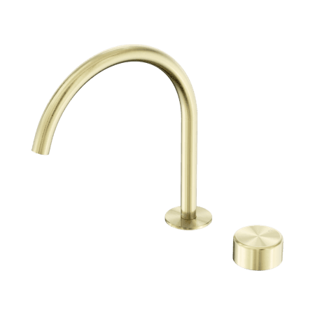SERENITY BATH/KITCHEN MIXER ARC SPOUT WITH METAL HANDLE BRUSHED GOLD (24E042BG)
