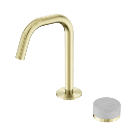 SERENITY BASIN MIXER EDGE SPOUT WITH CARRARA HANDLE BRUSHED GOLD (24E043BG)