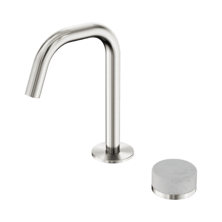 SERENITY BASIN MIXER EDGE SPOUT WITH CARRARA HANDLE BRUSHED NICKEL (24E043BN)