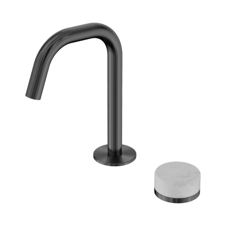 SERENITY BASIN MIXER EDGE SPOUT WITH CARRARA HANDLE GUN METAL (24E043GM)