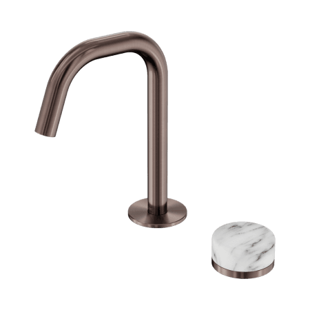 SERENITY BASIN MIXER EDGE SPOUT WITH ARABESCATO CORCHIA HANDLE BRUSHED BRONZE (24E046BZ)