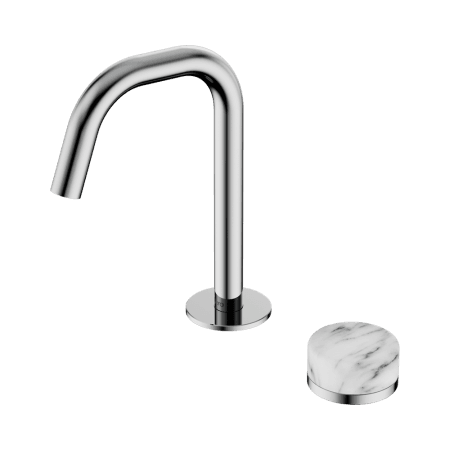SERENITY BASIN MIXER EDGE SPOUT WITH ARABESCATO CORCHIA HANDLE CHROME (24E046CH)