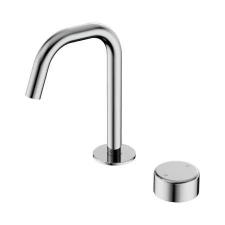 SERENITY BASIN MIXER EDGE SPOUT WITH METAL HANDLE CHROME (24E048CH)