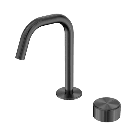 SERENITY BASIN MIXER EDGE SPOUT WITH METAL HANDLE GUN METAL (24E048GM)