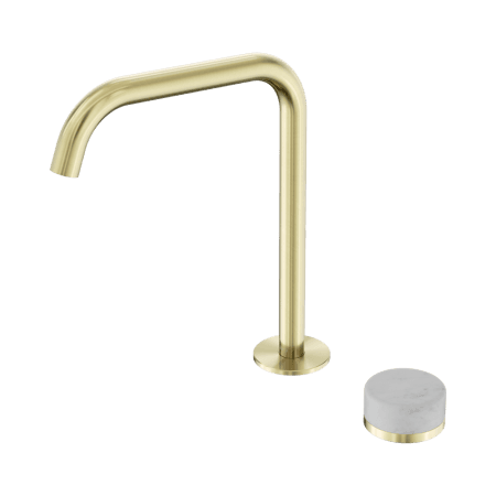 SERENITY BATH/KITCHEN MIXER EDGE SPOUT WITH CARRARA HANDLE BRUSHED GOLD (24E049BG)